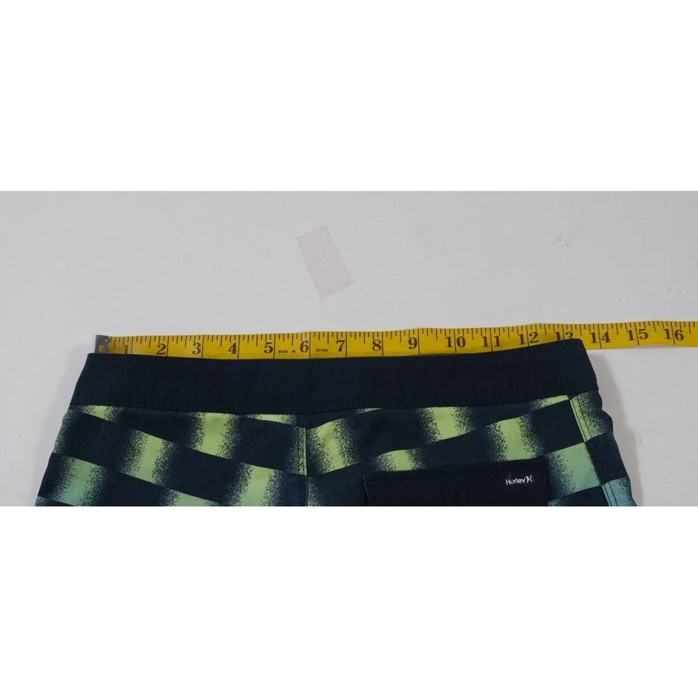 Hurley Board Shorts Boys 12 Multicolor‎ Gradient Checkerboard Swim Trunks Logo